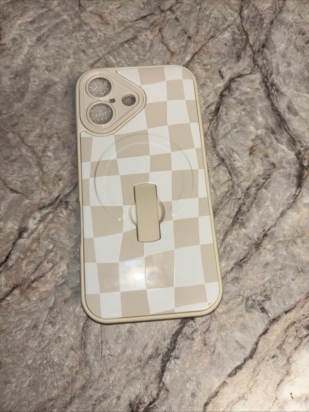 Velvet Caviar iPhone 11 12 Case Nude Vibe Checker Checkered MagSafe Stand Grip